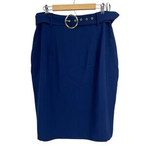 City Chic Blue Belted Pencil Skirt Size 14 NWT